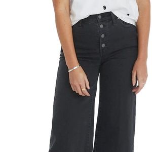 Madewell Button Fly Crop Wide Leg Jeans (Lunar)